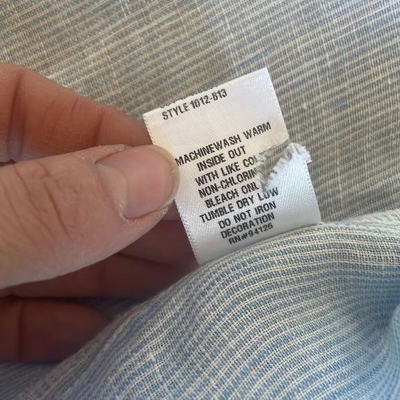 CP Shades Linen Coastal Pin Stripe Button Down Shirt - Picture 13 of 13